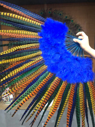 mix color Marabou & Pheasant Feather Fan