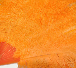 オレンジ XL 2 層ダチョウの羽ファン 34 インチ x 60 インチ