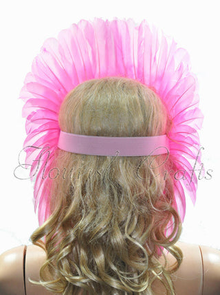 Pink sequins crown feather las vegas dancer showgirl headgear headdress