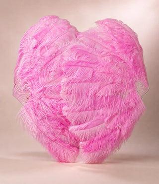 XL 2 Layers Ostrich Feather Fan 12 Staves 34" x 60" | Advanced Stage Look