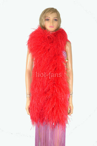 Lusvious red Luxury Ostrich Feather Boa 20 ply