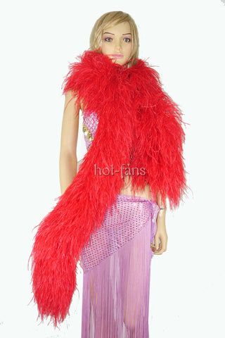 Lusvious red Luxury Ostrich Feather Boa 20 ply