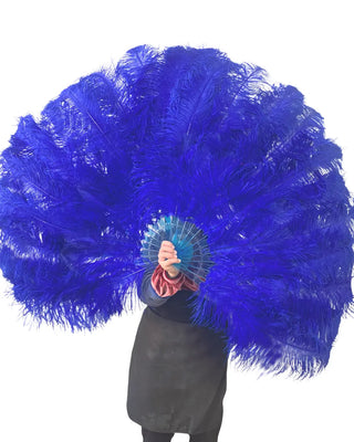 ventaglio di piume di struzzo blu reale a 2 strati 30"X 54"