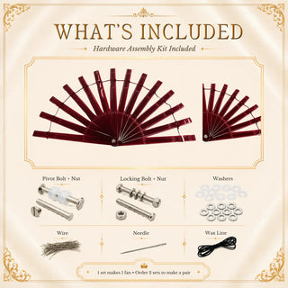 Acrylic PMMA fan staves set of 14 with hardware kit included