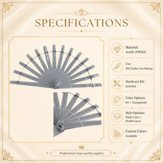 How to choose Acrylic PMMA fan staves for DIY feather fan making