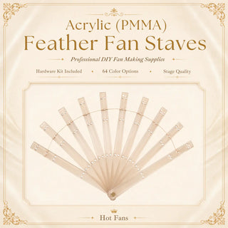 Acrylic Single layer fan staves Set of 10 & Hardware Assembly Kit