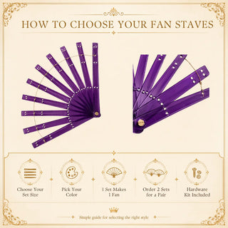 Acrylic Single layer fan staves Set of 10 & Hardware Assembly Kit