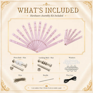 Acrylic PMMA fan staves set of 12 with hardware kit included