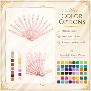 64 color options for Acrylic PMMA feather fan staves