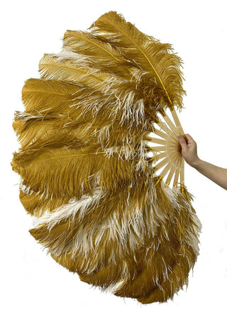 custom color Single layer Double side Ostrich Feather Fan 25"x 47"