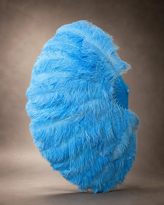 3 Layers Burlesque Ostrich Feather Fan 32" x 54" | Professional Control