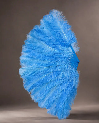 3 Layers Burlesque Ostrich Feather Fan 32" x 54" | Professional Control