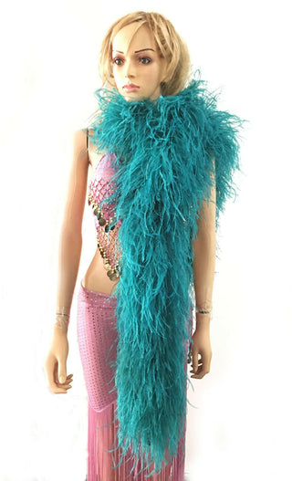 teal Luxury Ostrich Feather Boa 12 ply