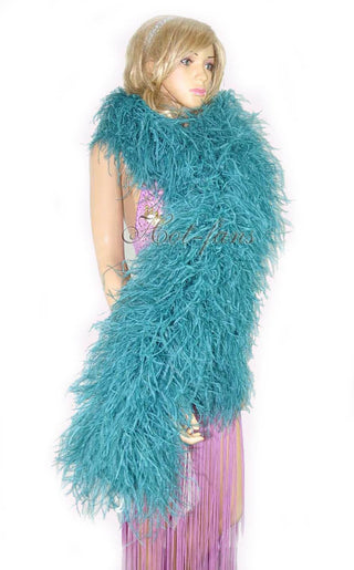 teal  Luxury Ostrich Feather Boa 20 ply