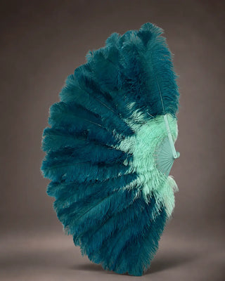Mix Color 3 Layers Burlesque Ostrich Feather Fan 32" x 54" | Professional Control