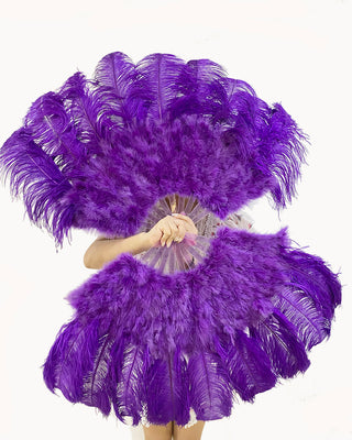 Éventail en plumes d'autruche Marabout violet 24"x 43"