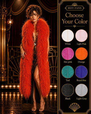 Full 25 ply ostrich feather boa showing dense feather texture and rich volume