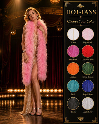 12 ply ostrich feather boa for party outfits, cosplay costumes, photography styling, and light stage looks