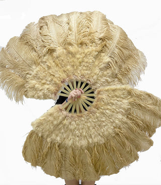 Wheat Marabou Ostrich Feather fan 27"x 53"