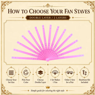 How to choose Acrylic PMMA 2 layers fan staves set of 14 for DIY feather fan making