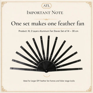 XL 2 Layers Aluminum Fan Staves Set of 14 – 38 cm with Hardware Kit