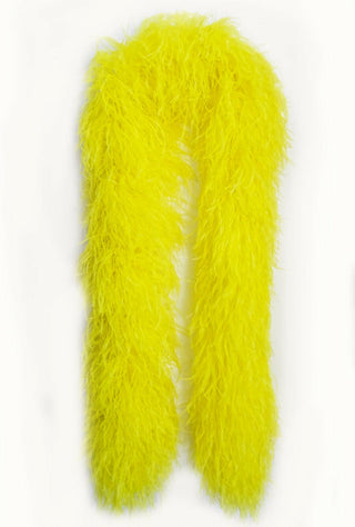 Boa en plumes d'autruche de luxe jaune 20 plis