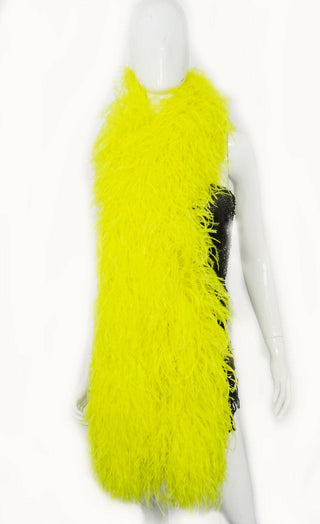 Boa en plumes d'autruche de luxe jaune 20 plis